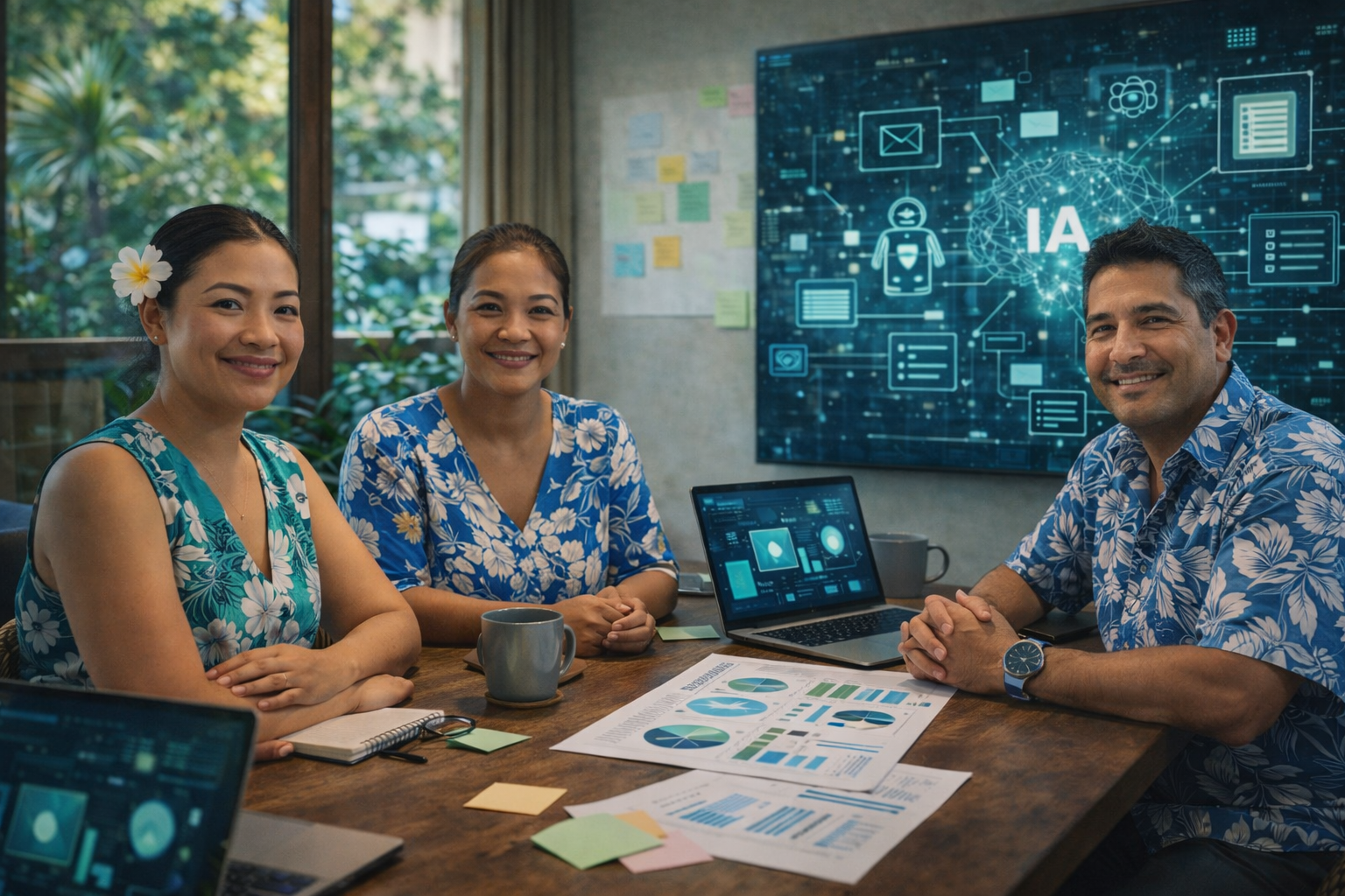 Découverte de l’intelligence artificielle en entreprise à Tahiti grâce à une approche simple, rassurante et concrète pour comprendre les usages utiles de l’IA sans jargon ni confusion.